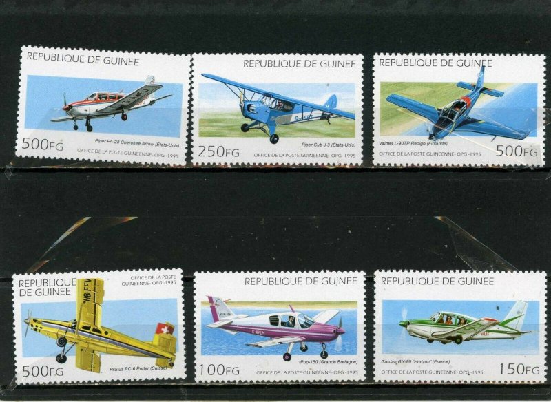 GUINEA 1995 Sc#1305-1310 AVIATION SET OF 6 STAMPS MNH 