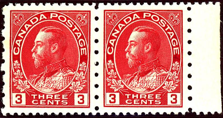 Canada #109 MINT Margin Pair OG NH