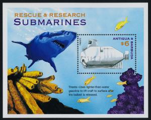 Antigua 2405 MNH Trieste submersible, Fish, Shark