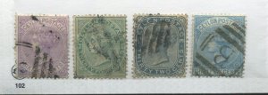 Ceylon QV 1872-77 various values to 36 cents used