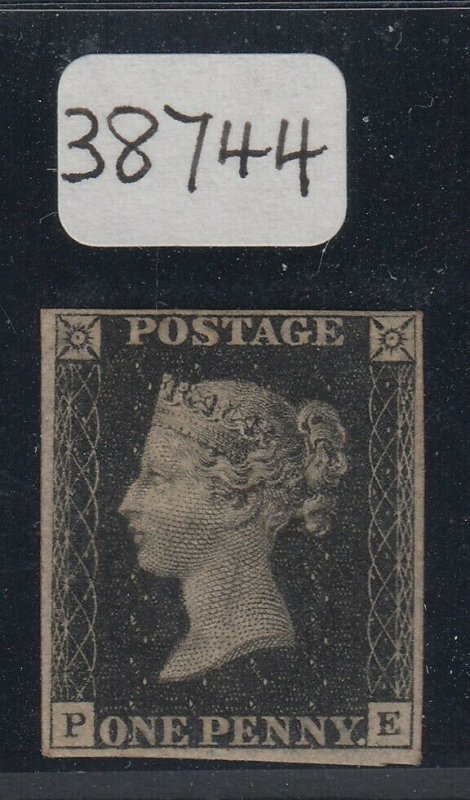 SG 2 1d black plate 7 lettered PE (double lettered ‘E’)(SG spec AS46b)...