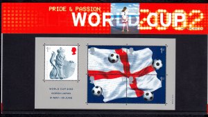 Great Britain 2002 World Cup MNH Miniature Sheet in Presentation Pack SC 2056