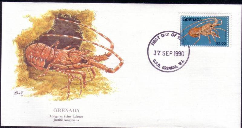 Grenada FDC SC# 1893 Longarm Spiny Lobster L40 