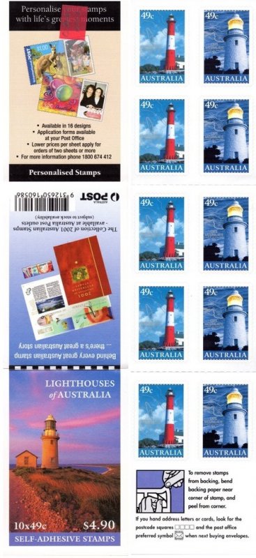 Australia 2002 MNH Booklet Stamps Scott 2052a Lighthouses