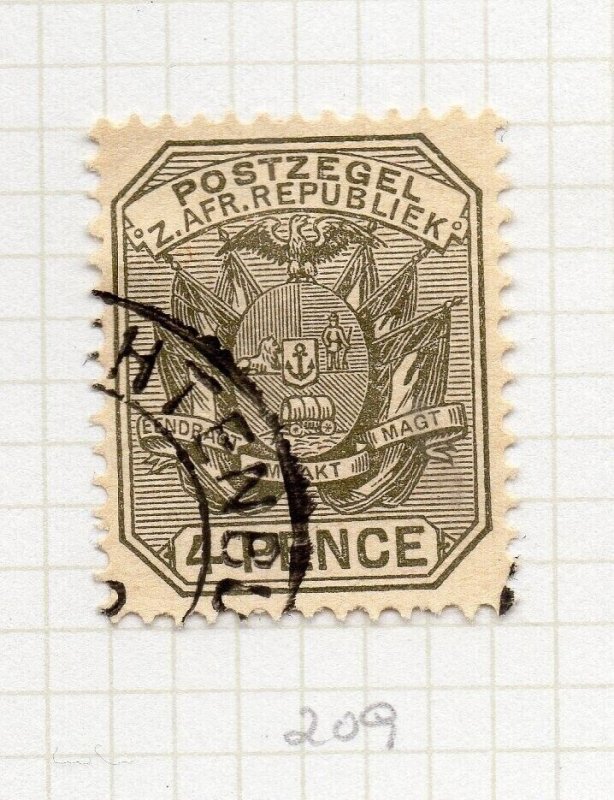 Transvaal 1895 Early Issue Fine Used 4d. NW-208078 