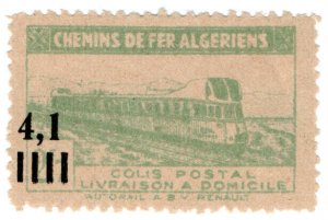 (I.B) France Colonial Railway : Algeria Chemins de Fer 4.1F on 2.7F (Inland)