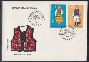 Romania Scott 2916/2917 FDC - National Costumes