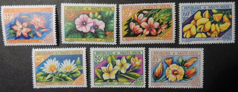 Upper Volta 1963 flowers 7v MNH 