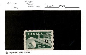 Canada, Postage Stamp, #O45 Mint NH, 1956 Official (AD)