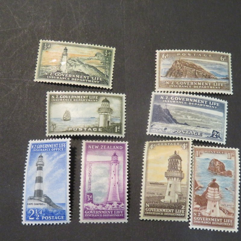 New Zealand Insurance OY 29-36 lighthouses Mint OG NH 1947 Cv. $31.90