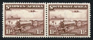 South West Africa 1937 1 1/2d purple-brown Mail Train SG96 UM cat 30 pounds