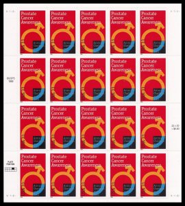 US 3315 Prostate Cancer Awareness 33c sheet (20 stamps) MNH 1999