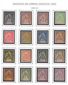 MOMEN: MADAGASCAR MOHELI SC #1-16 1906-1907 MINT OG H LOT #66307*