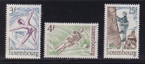 Luxembourg  #566-568  MNH 1975 ice skating water-skiing rock-climbing