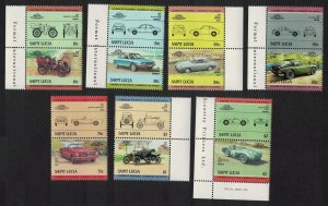 St. Lucia Automobiles 14v Pairs 1985 MNH SC#686-692 SG#745-758 MI#696-709