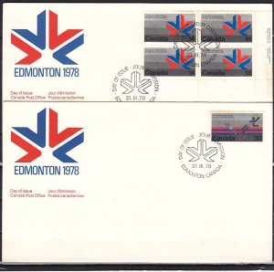 Canada, Scott cat. 757-758. Commonwealth Games issue. 2 First day covers. ^