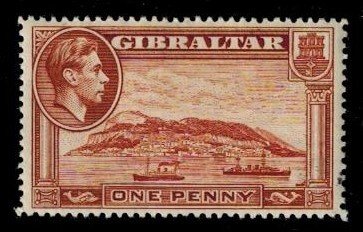 Gibraltar 108a MLH  VF   Bright  perf 14