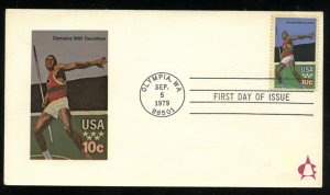 US 1790 1980 Olympic Games - Decathlon UA Andrews cachet FDC card