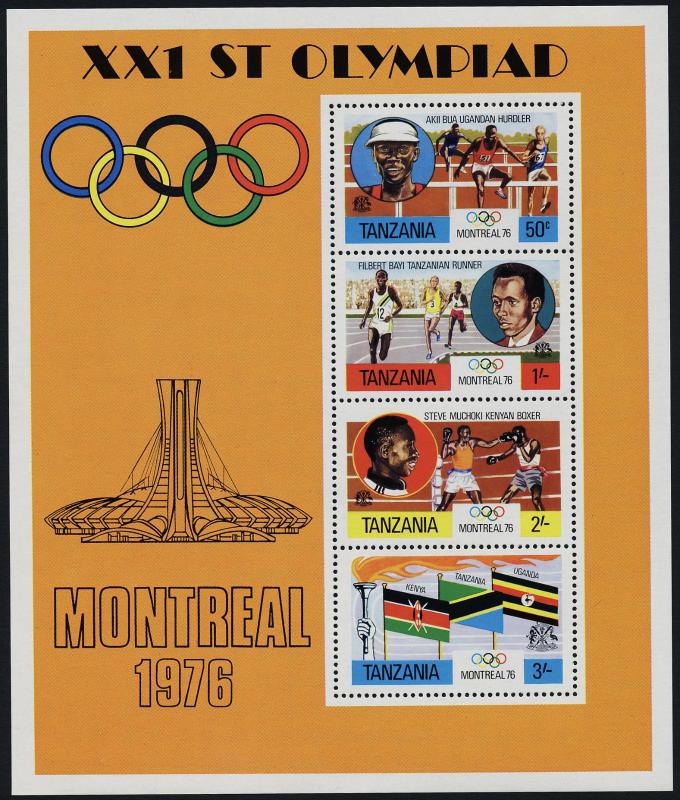 Tanzania 61a MNH Olympic Games, Athletics, Boxing, Flag