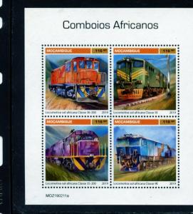 MOZAMBIQUE  2019 AFRICAN TRAINS  SHEET  MINT NH