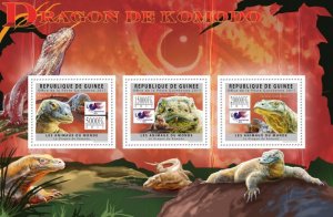 GUINEA 2011 SHEET KOMODO DRAGONS DRAGONES REPTILES REPTILIEN WILDLIFE gu11628a