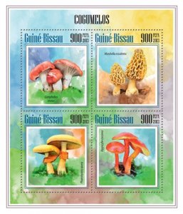 GUINEA BISSAU - 2013 - Mushrooms - Perf 4v Sheet - Mint Never Hinged