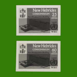 New Hebrides 1966 Inauguration of WHO Headquarters photographic proofs ✔️