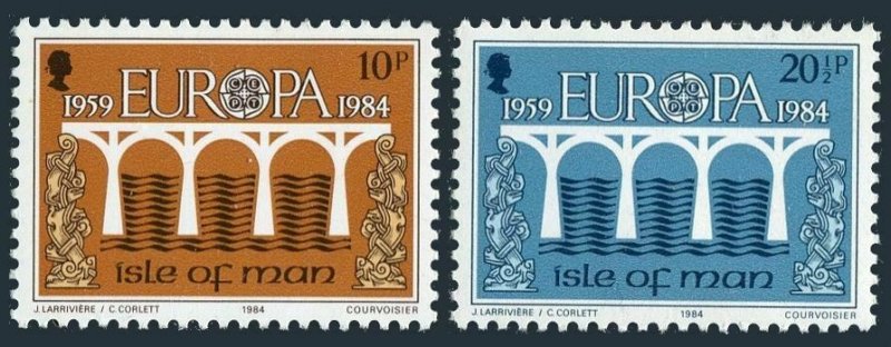 Isle of Man 260-261 sheets,MNH.Michel 261-262 bogens. EUROPE CEPT-1984,Bridge.