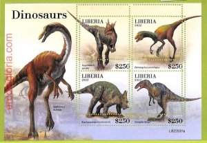 B0530 - LIBERIA - MISPERF ERROR Stamp Sheet - 2022 - Prehistoric, Dinosaurs-