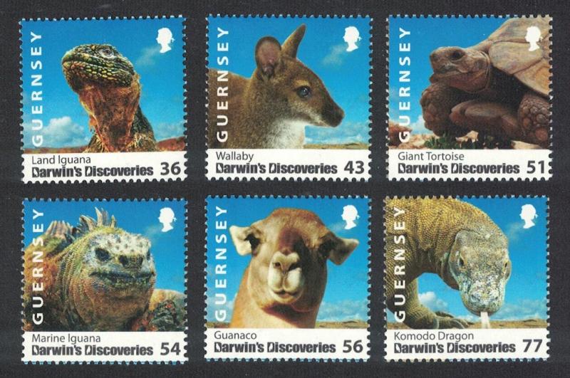 Guernsey Iguana Wallaby Komodo Dragon Darwin's Discoveries 6v SG#1267-1272