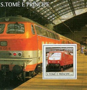 St Thomas - Trains on Stamps, Scott #1565 - Stamp S/S - ST3110