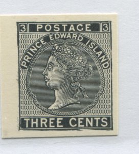 Prince Edward Island 1872 3 cent Tilleard Plate Proof on card