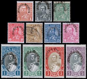 Albania Scott 227-237 (1928) Mint/Used H F-VF Complete Set, CV $47.85 B