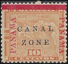 Canal Zone 13 Mint,OG,NH... SCV $17.00 (for hinged.  Add for never hinged)