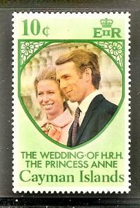 CAYMAN ISLS.  320 MNH 1973 PRINCESS ANNE'S WEDDING