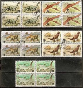 DPR Korea 1991 Dinosaurs Pre-Historic Animals Blk4 Sc 3006-10 Cancelled ++ 8183b