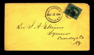 1880 Alexandria NY Cover / Crisp CDS & 4-Ring Killer - L24180