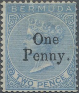 MOMEN: BERMUDA SG #15 1875 MINT OG H **PF CERT** £700 LOT #62245