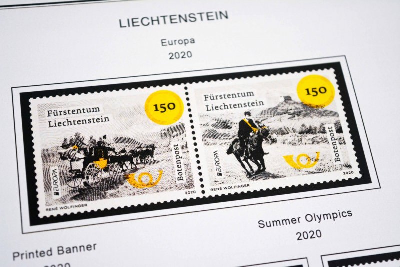 COLOR PRINTED LIECHTENSTEIN 2011-2020 STAMP ALBUM PAGES (66 illustrated pages)