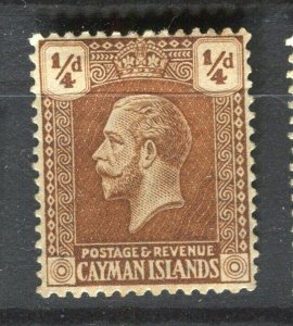 CAYMAN ISLANDS; 1920s early GV issue fine Mint hinged 1/4d. value