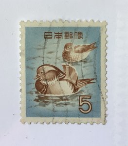 Japan 1955/64 Scott 611 used - 5y,  Mandarin ducks