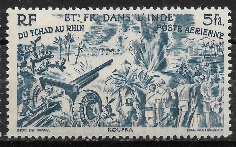 Doyle's_Stamps: French India 1946 Chad to the Rhine Set C8** to C13**