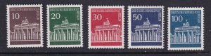 Germany Berlin  #9N251-9N255  MNH 1966-70  Brandenburg gate . complete set