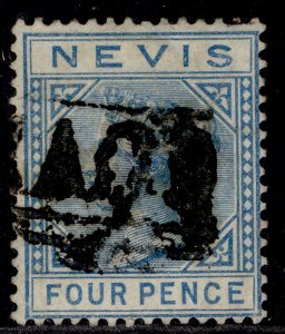 ST KITTS-NEVIS - NEVIS QV SG30, 4d blue, USED. Cat £50.