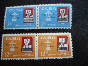 Stamps - Cuba - Scott# 682-685 - Mint Hinged Set of 4 Stamps in Pairs