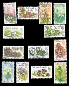 Falklands SC 166-179 * Flowers with Queen Elizabeth II * MLH * 1968