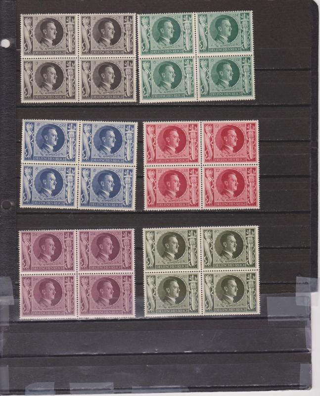 Germany B231-236 Blocks of 4, MNH