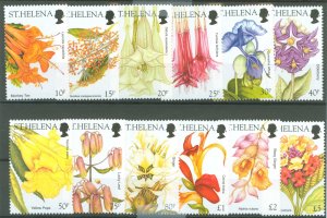St. Helena #824-835  Single (Complete Set) (Flowers)