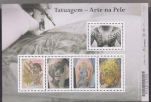 O) 2016 BRAZIL, TATTOO ART IN THE SKIN, SOUVENIR MNH