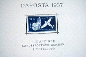 COLOR PRINTED DANZIG / GDANSK 1920-1939 STAMP ALBUM PAGES (45 illustrated pages)